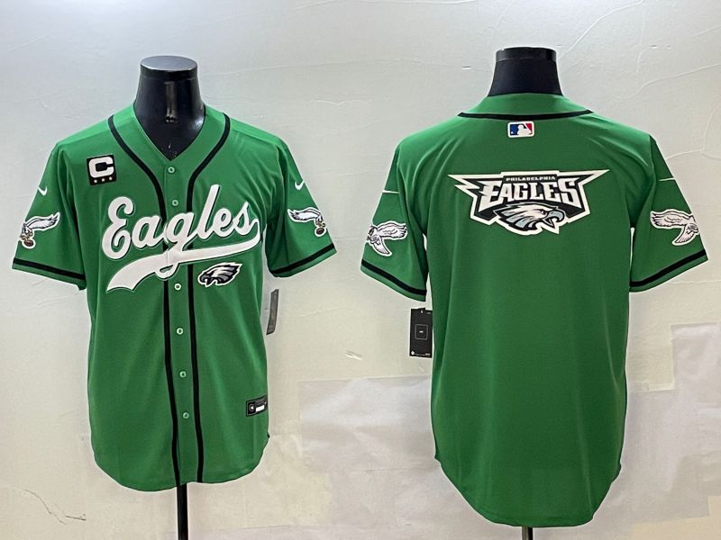 Men Philadelphia Eagles Blank Green three generations Jointly Name 2025 Nike Limited NFL Jersey style 28
